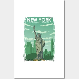 New York Statue of Liberty travel poster Posters and Art